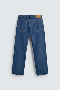 ZARA ДЖИНСЫ STRAIGHT ДЛИНОЙ ДО ЩИКОЛОТКИ, СИНИЙ