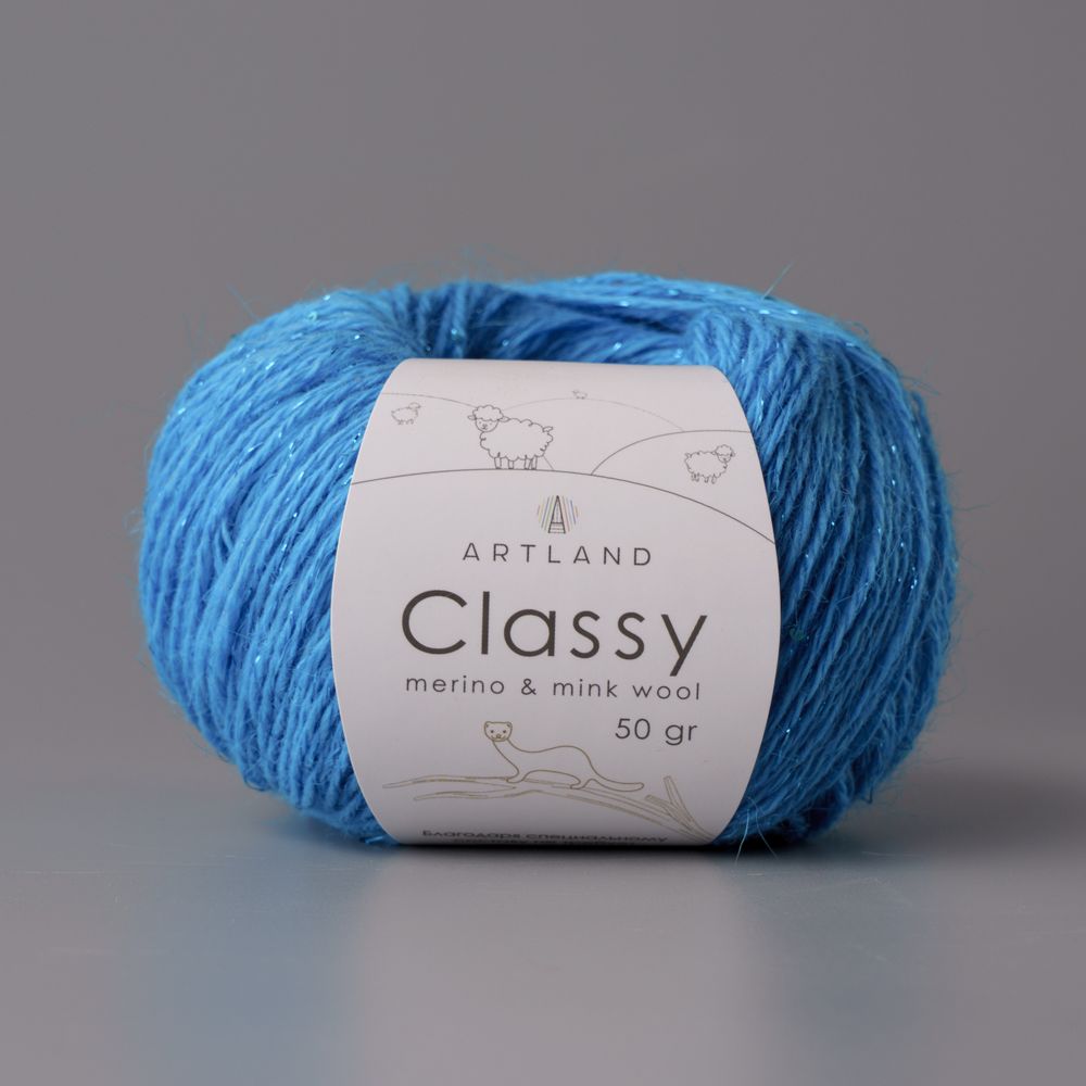 Classy, пряжа с люрексом и пайетками, шелк-5%, мериносовая шерсть-20%, нейлон-30%, норка-45%, 50 гр, 240 м