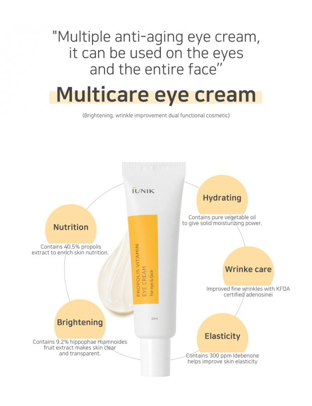 IUNIK Propolis Vitamin Eye Cream Set витаминный набор для ухода за кожей глаз с прополисом