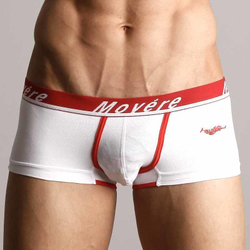 Мужские трусы хипсы белые с красным поясом Movere White Hipster