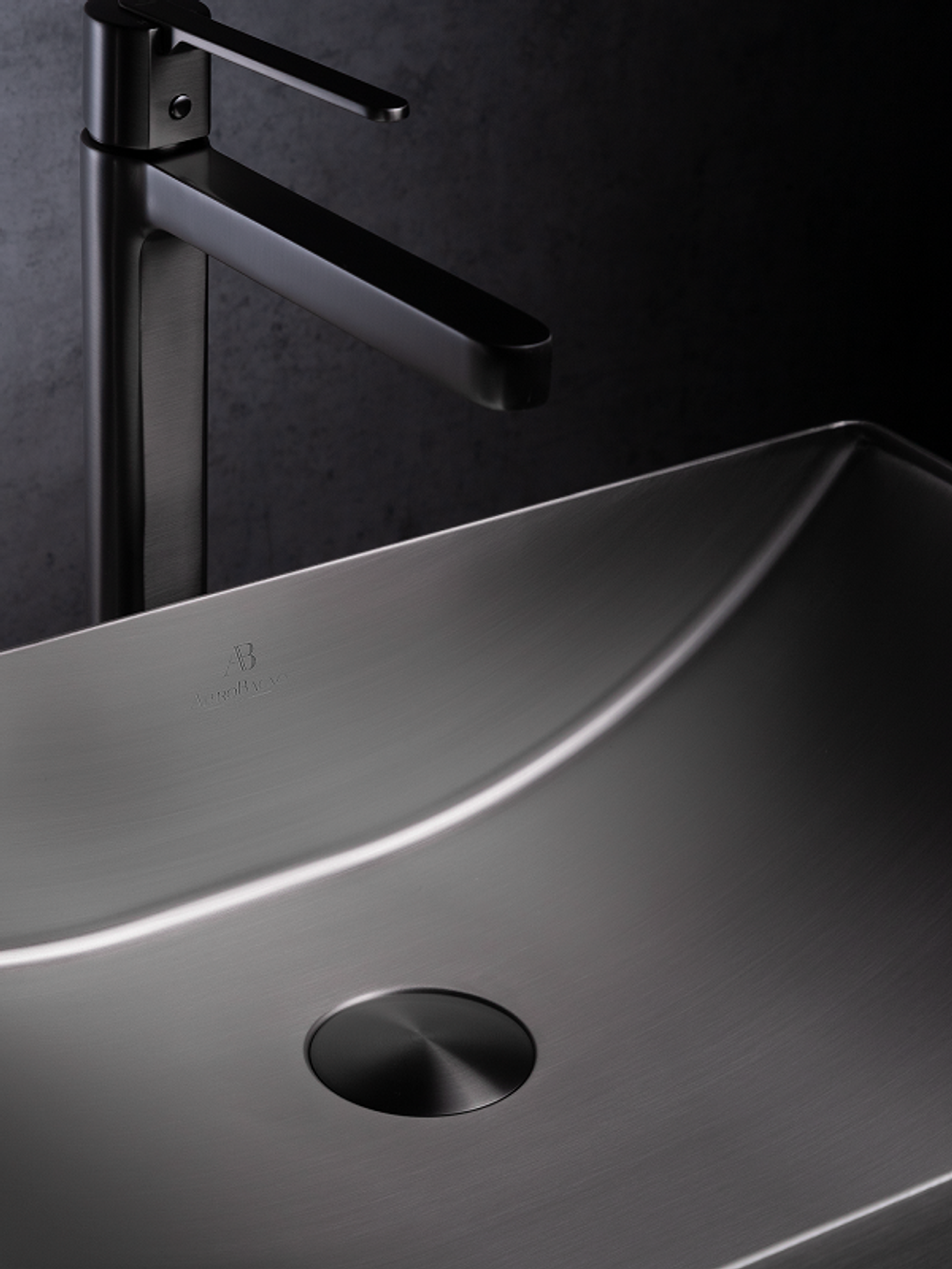 Раковина AltroBagno Futuro 001014 MtGr из нержавеющей стали