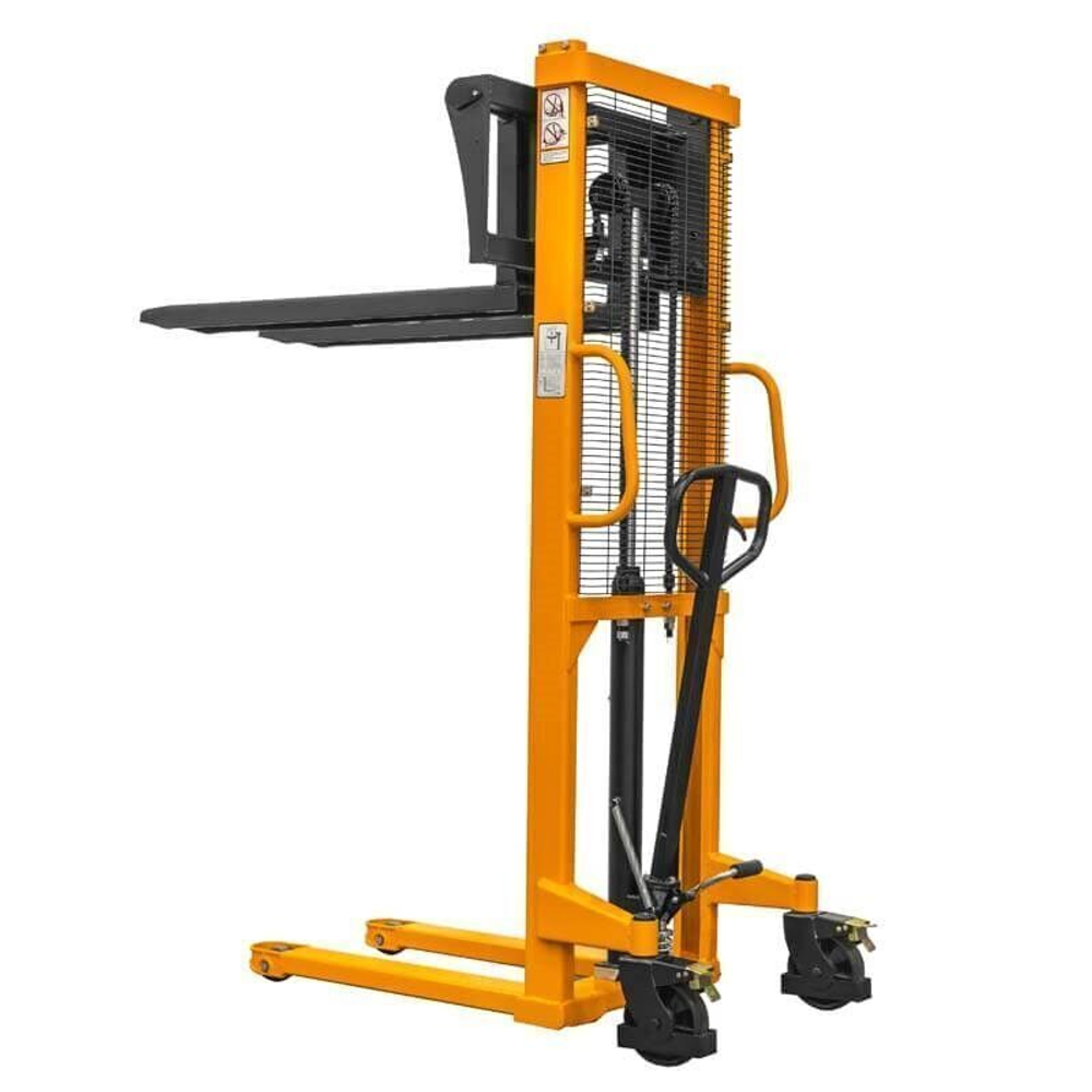 Ручной гидравлический штабелер SDJA 1016 (г/п 1 т, 1.6 м, раздвижные вилы) SMART