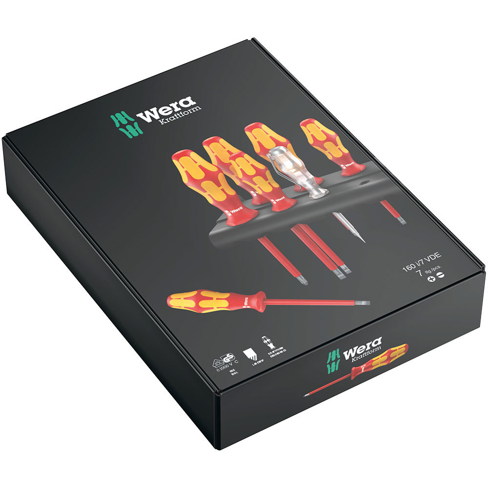 160 i/7 Rack Набор отвёрток Wera Kraftform Plus Серия 100 05006147001
