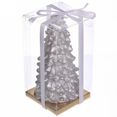 Свеча новогодняя «Сказочная ель» 5,5х10 см, серебро