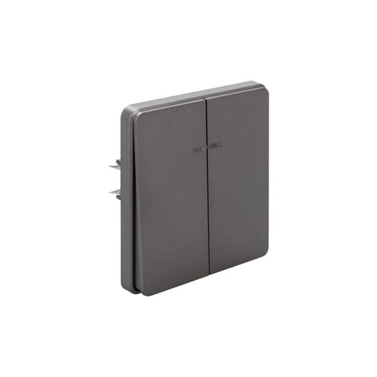 Выключатель ROUND 2 кл с подсветкой 10А с/у титан KRANZ