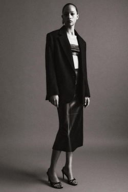 ZARA ЮБКА ИЗ 100% КОЖИ — ZW COLLECTION LIMITED EDITION, ЧЕРНЫЙ