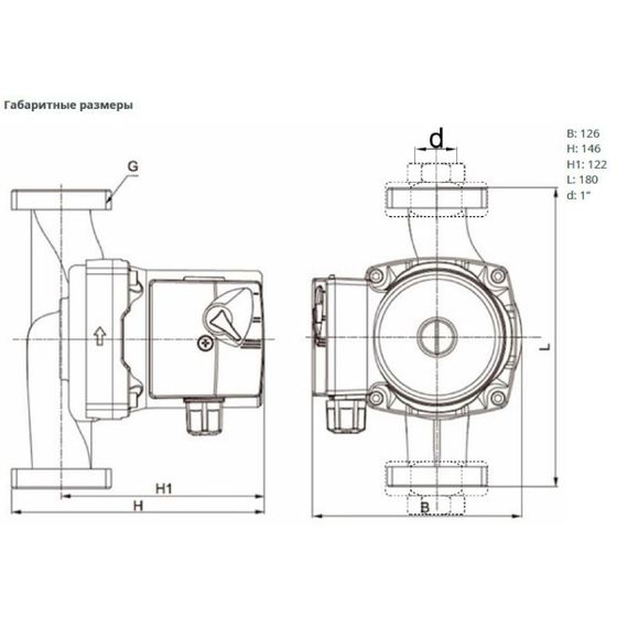 Насос циркуляционный Wilo NOC EM S3 25/8-180 Q6,2 гайки 41753