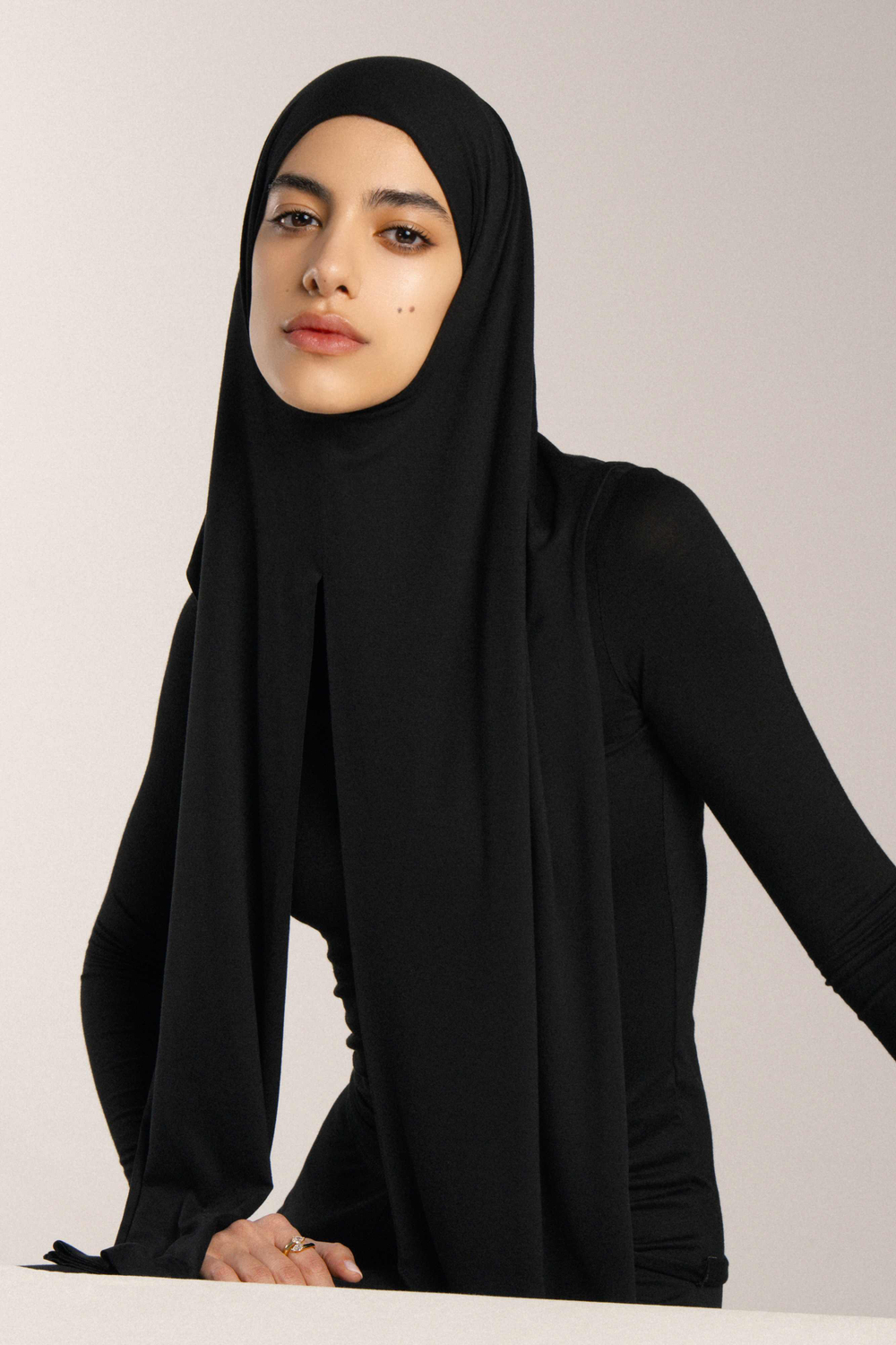 Хиджаб Молик двухслойный черный