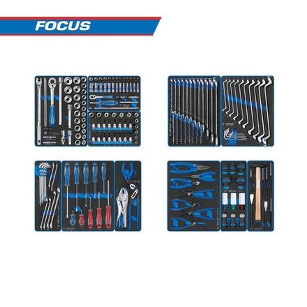Цена на KING TONY (934-188MRVD) Набор инструментов "FOCUS" для тележки, 11 ложементов, 188 предметов