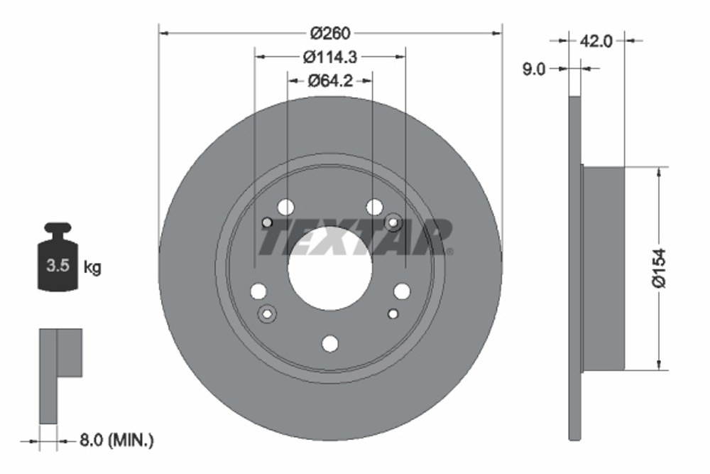 TEXTAR - 92164303-TET - Brake Disc