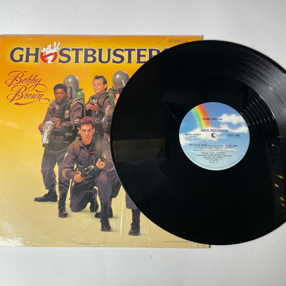 Винтажная виниловая пластинка LP Ghostbusters II Охотники За Привидениями 2 Bobby Brown On Our Own (USA 1989) Single