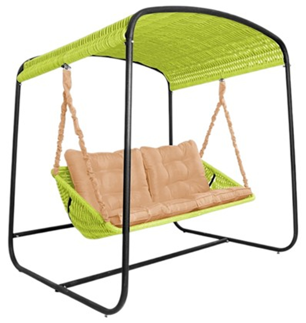 Качели в сад DeckWOOD Sky Bed Lite (светло-зеленый, подушка темно-бежевая)