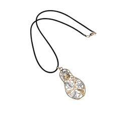 "Голуба" кулон в золотом покрытии из коллекции "Матрешки" от Jenavi  с замком карабин