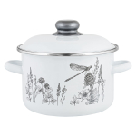 Кастрюля сталь, эмал, 5.5 л, с крыш, крышка сталь, Appetite, Flora-2, 1RD221M, индукц