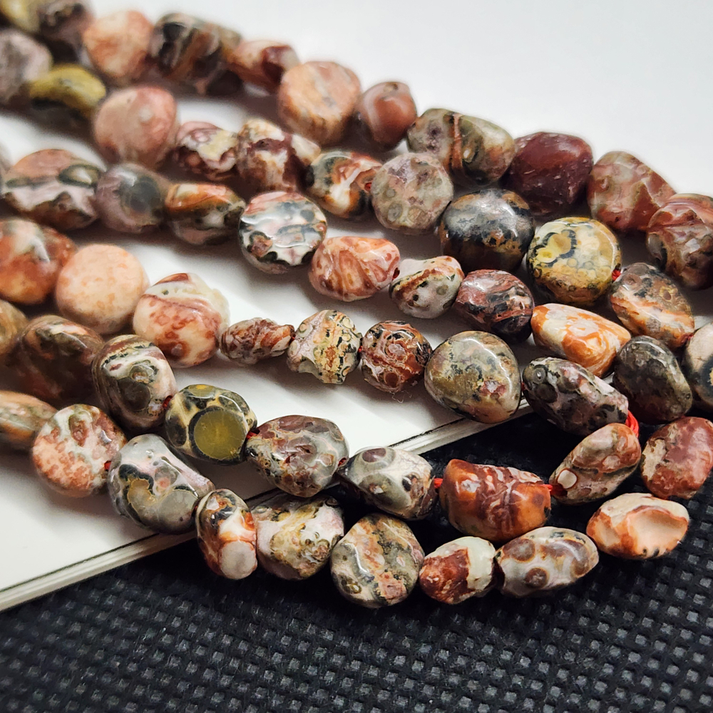 Риолит (леопардовая яшма), красочные бусины галтовка, дикие, размер 5-12мм