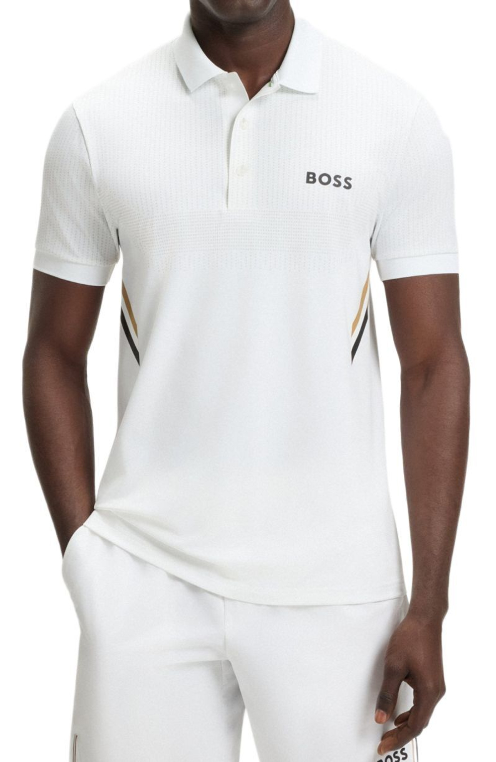 Теннисное поло BOSS Active Slim Fit With Moisture Management Shirt - white
