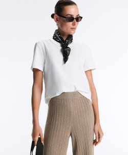 OYSHO Прямые брюки из ребристого трикотажа, темно-серый