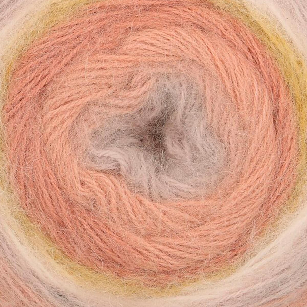 Пряжа "Mohair Dream" 00081 Бежевый/желтый/коричневый/розовый/серый