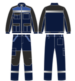 Костюм ProfLineBase-1 (тк.Твил,210) брюки, т.синий/черный/васильковый
