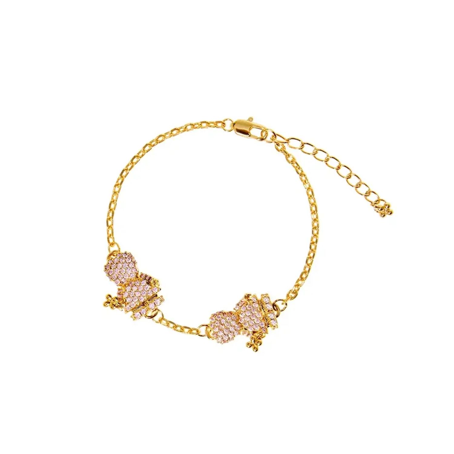 Браслет Gold Precious Bracelet Two Girls - Pink