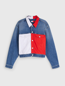 Джинсовая куртка Tommy Jeans Tommy Collection Cropped Flag Indigo Denim Stone Washed - S
