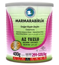 Маслины Marmarabirlik S в рассоле слабосоленые черные с косточкой, 400 г, 2 шт