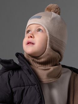 Шлем весенний/осенний вязаный (Темный жемчуг) ЧИП