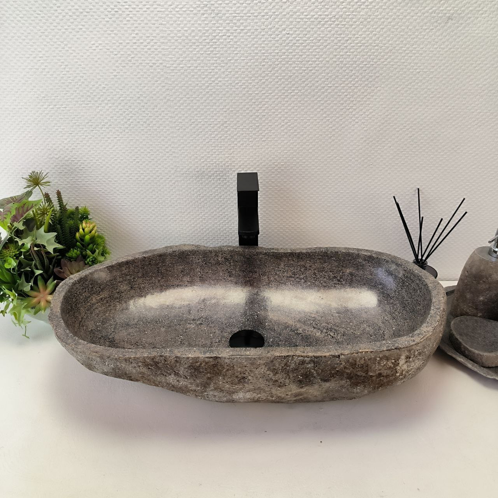 Раковина из речного камня RS63544 (70*38*16) 0124