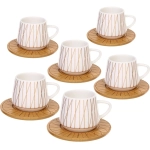 Кофейный набор 12 предметов «Скарлетт» (6 кружек 90мл+6 блюдец), штрихи