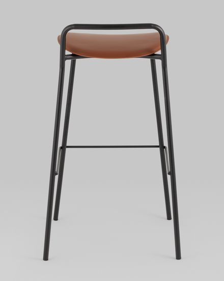 Стул металлический барный Mantis экокожа коричневый