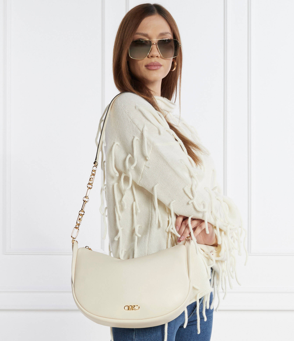 Кожаная сумка через плечо Michael Kors - кремовый(30H3G8NM3L)