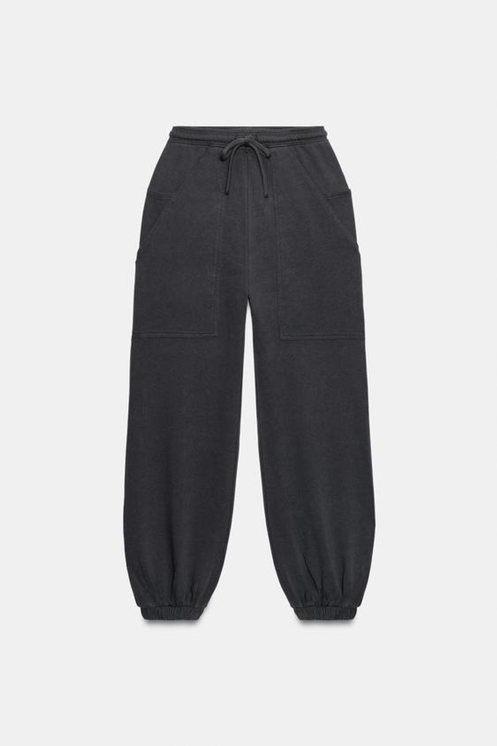 ZARA БРЮКИ-ДЖОГГЕРЫ С КАРМАНАМИ, СВИНЦОВЫЙ