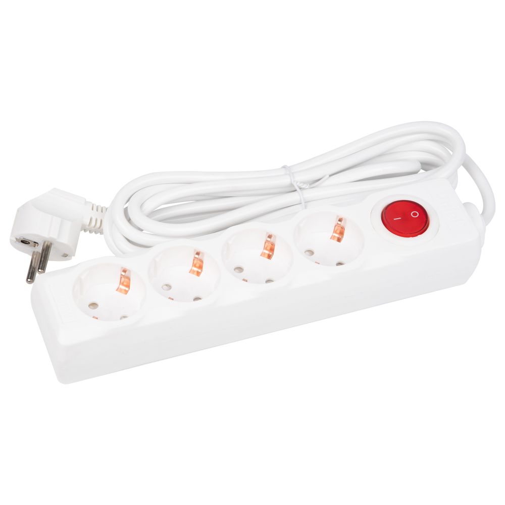 S-GCD4-3B Удлинитель Uniel серии Стандарт. с-з. 4 гн.. шнур 3 м. выкл.