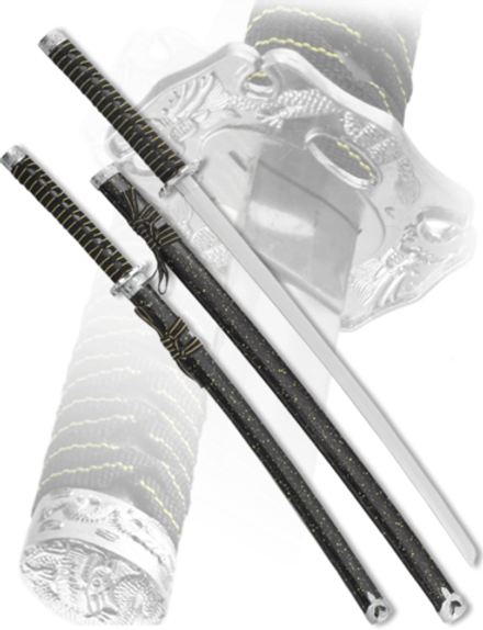 Armas Del Mundo Набор самурайских мечей, 2 шт. Ножны черный мрамор