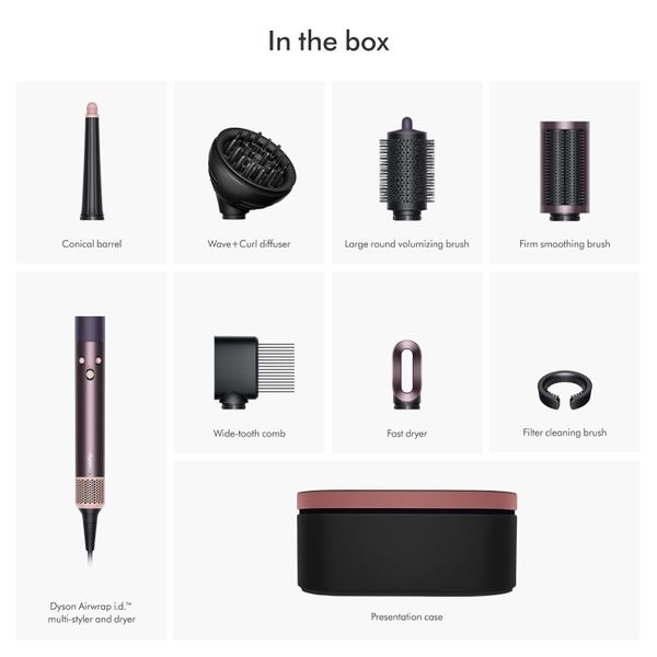 Фен-стайлер Dyson Airwrap i.d. Long HS08 Diffuse for Curly, Red Velvet/Gold