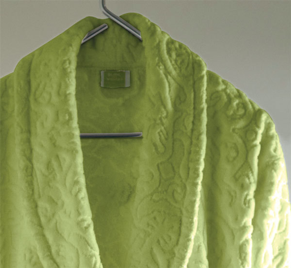 Халат махровый Blanc des Vosges Princess зеленый Франция детали