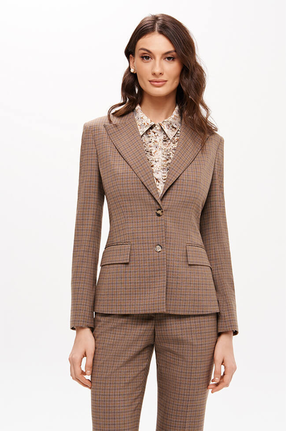 1942 Жакет женский (коричневый клетка)