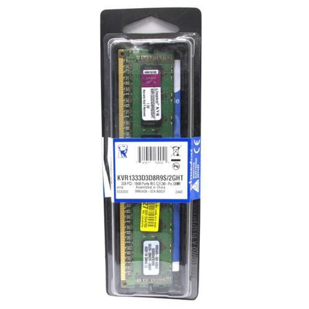 Модуль памяти ECC Registered DDR3 RDIMM 2Gb Kingston &lt;KVR1333D3D8R9S/2GHT&gt; &lt;PC3-10600&gt; with Parity C
