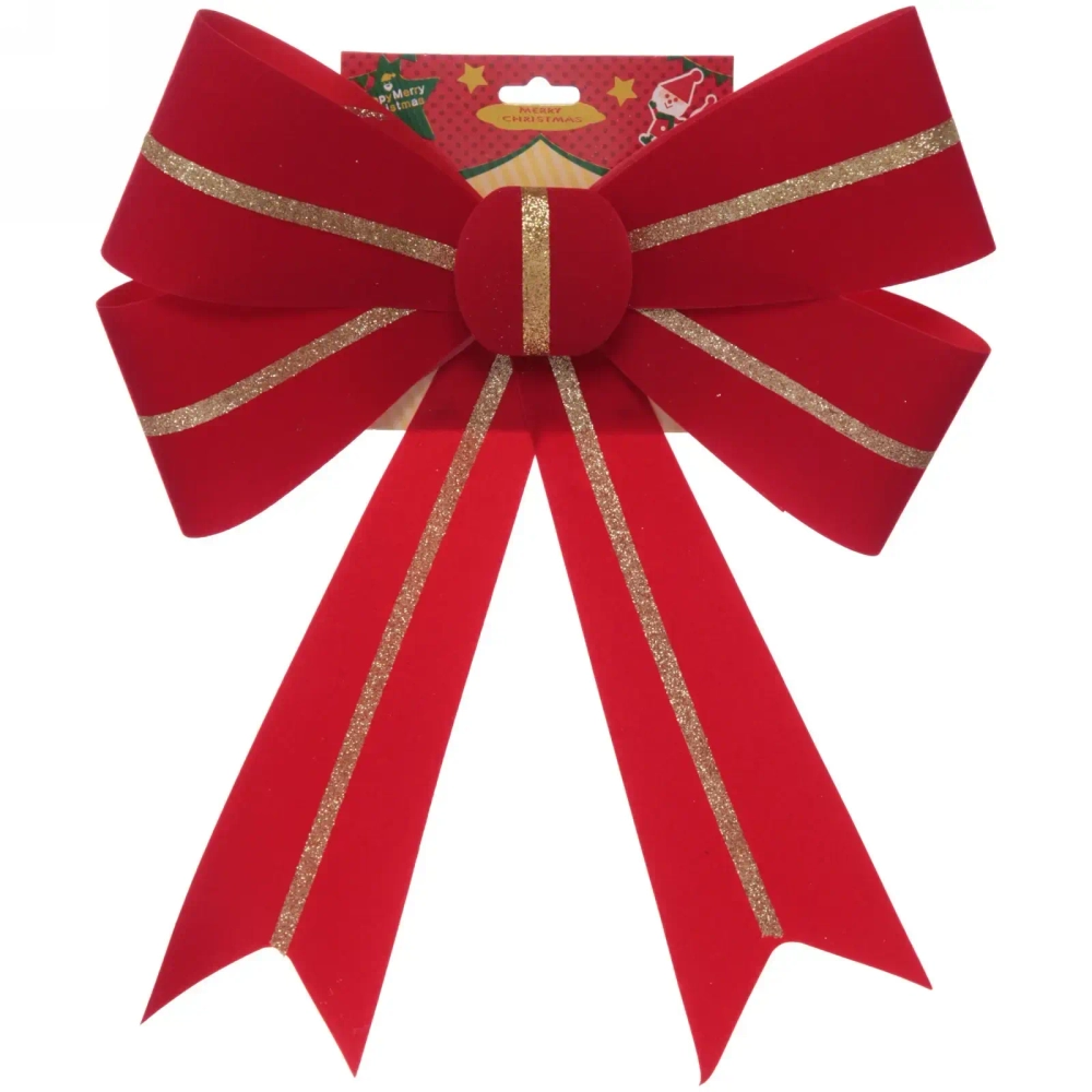 Бант на ёлку «Праздничный» 38*28 см, Красный