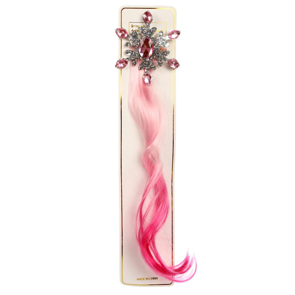 Заколка с волосами Со стразами 3-4 цвет а микс, блистер с-30960