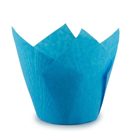 Форма бумажная тюльпан синяя 1шт