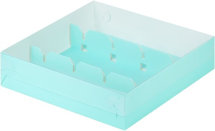 Коробка для кейк-попсов с прозрачной крышкой тиффани, 20х20х5 см