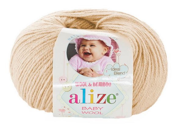 Пряжа Baby wool ( Alize) 310 Медовый, фото