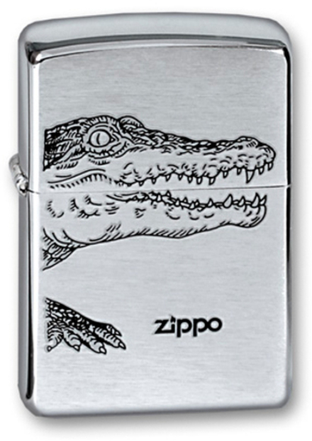 Зажигалка ZIPPO Classic Brushed Chrome™ Изображение аллигатора  ZP-200 ALLIGATOR