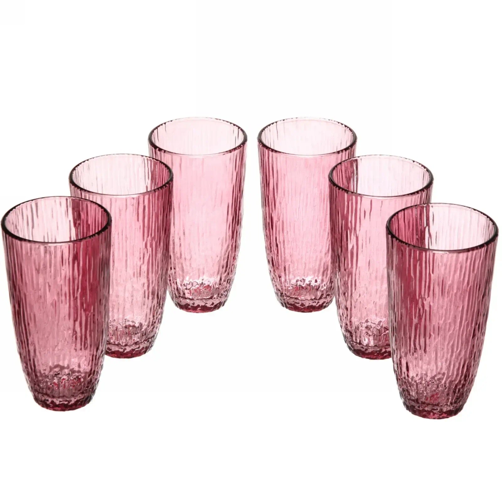Набор стаканов 6шт 350мл «ICE» розовый