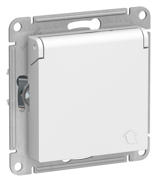 Atlas Desing Розетка с/з со шторками с крышкой, 16А, IP20, механизм, Лотос