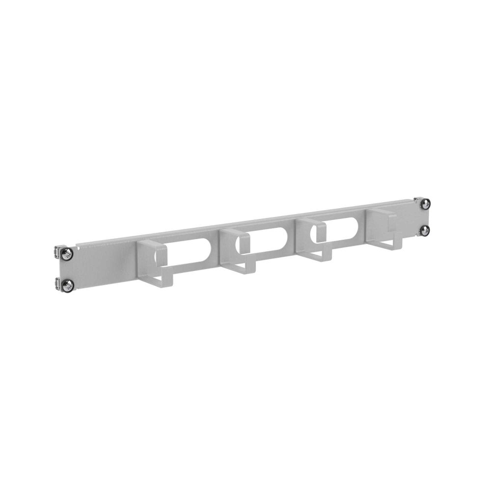 Кабельный органайзер 4 кольца с отверстиями, 1U для 19&quot; IT-корпусов, RAL7035