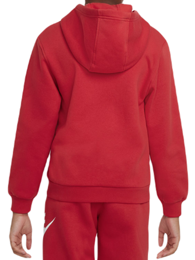 Кофта для девочки теннисная  Nike Club Fleece Full-Zip Hoodie - university red/white