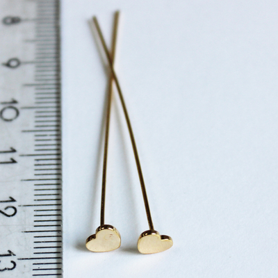 Пины сердце люкс позолота 51мм