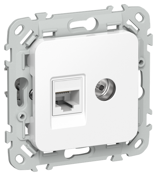 FLITE Розетка 2-местная RJ45/TV категория 5Е UTP РКТВ5е-2-0-ФлБ белый IEK